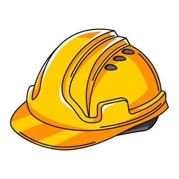 Illustration of yellow helmet. Housing construction item. Industrial building Ilustración de archivo