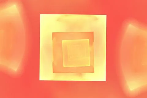 Illustration of yellow objects sequence inside each other on red background Stock Illustration