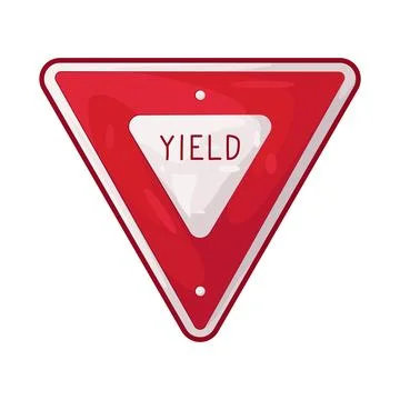 Illustration of yield sign Ilustración de archivo