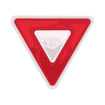 Illustration of yield sign Stock Illustration