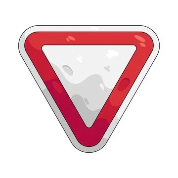 Illustration of yield sign Illustrazione stock