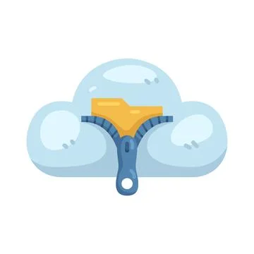 Illustration of zip cloud 스톡 일러스트