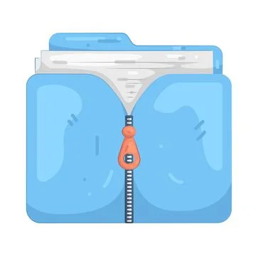 Illustration of Zip Folder Stock Illustration
