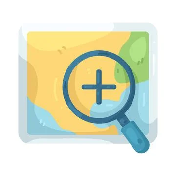 Illustration of Zoom in map Stock Illustration