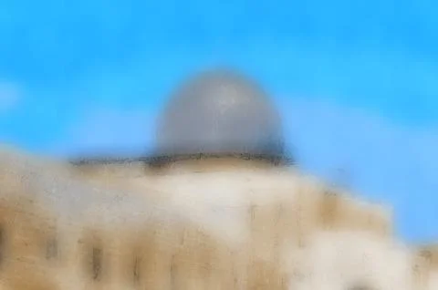 Illustrations, Al Aqsa Mosque, Old Jerusalem, ancient city, Israel, religion,  Stock Illustration