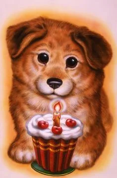 Illustrations animals, dog, cake_7 Stock Illustration