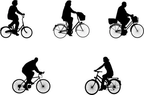 Illustrations of bicycle riders Stock Illustration
