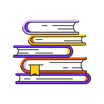 Illustrations of books stack. Image for education and school. Illustrazione stock