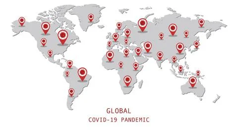 Illustrations concept infection spread around the world Illustrazione stock