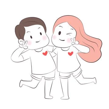 Illustrations of couples in various chapters. Stock Illustration