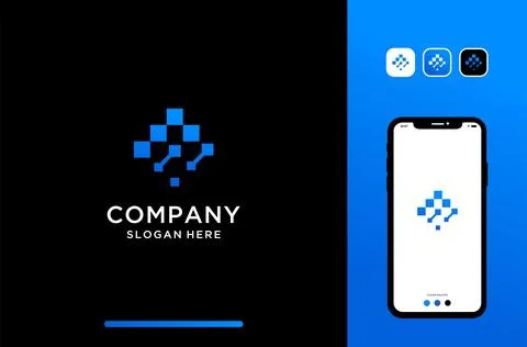 Illustrations of data technology logo design. Stock Illustration