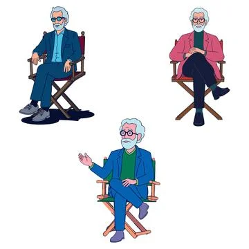 Illustrations of a Director in Different Poses Stock Illustration