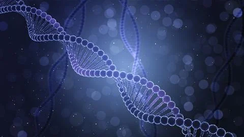 Illustrations of DNA on blue gradient background, banner design. Genetic in.. Stock Photos
