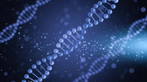 Illustrations of DNA on blue gradient background, banner design. Genetic in.. Stock Photos