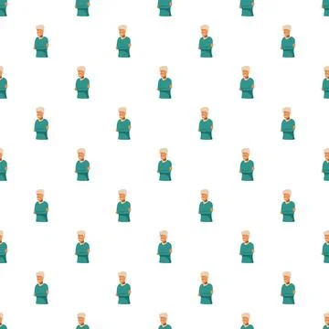 Illustrations of elderly men creating seamless pattern Stock Illustration