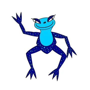 Illustrations, exotic blue frog Stock Illustration