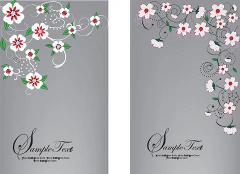 Illustrations with floral elements Stock Illustration