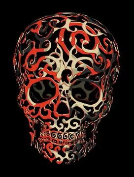 Illustrations, head, bust, skull, 3D, skull images, skull image, skull pictures, Stock Illustration