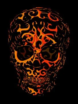 Illustrations, head, bust, skull, 3D, skull images, skull image, skull pictures, Stock Illustration