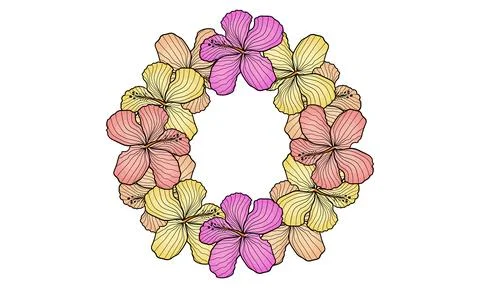 A illustrations of hibicus flowers Stock Illustration