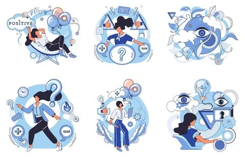 Illustrations Highlighting Different Aspects and Metrics of an Individuals .. イラスト素材