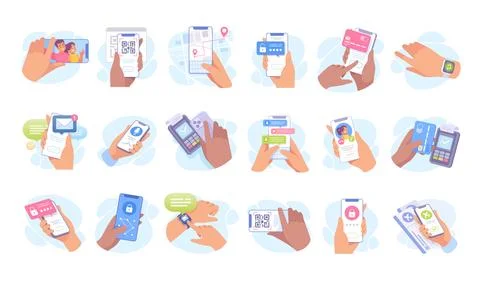 Illustrations of Modern Mobile Devices and Interactions for Enhanced User Stock Illustration