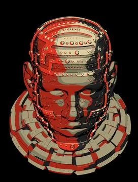 Illustrations, Robots, art, creative, robot,  science fiction, space, universe,  Stock Illustration