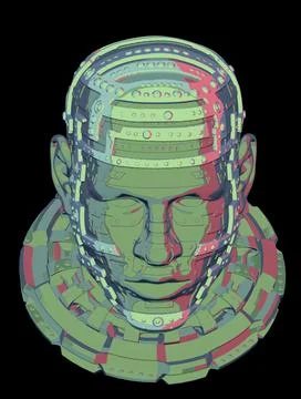 Illustrations, Robots, art, creative, robot,  science fiction, space, universe,  Illustrazione stock