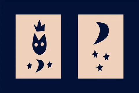 Illustrations of two abstract patterns. Vector cartoon fashion textures. Set Illustrazione stock