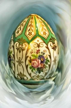 Illustrations, Vintage, Easter, eggs, Porcelain, Hand-painted, art, Easter, egg, Stock Illustration