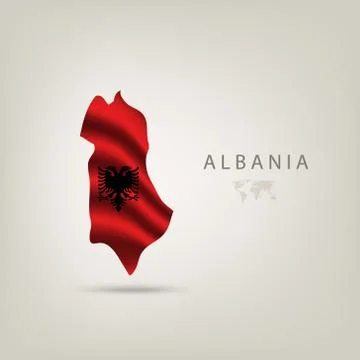 Illustrations of the world with flags and capitals Stock Illustration