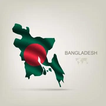 Illustrations of the world with flags and capitals Stock Illustration