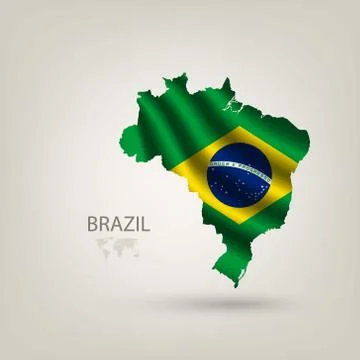 Illustrations of the world with flags and capitals Stock Illustration