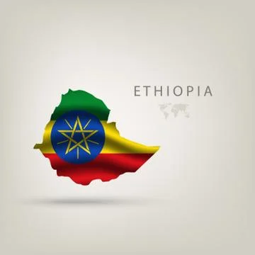 Illustrations of the world with flags and capitals Stock Illustration