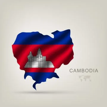 Illustrations of the world with flags and capitals Stock Illustration