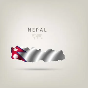 Illustrations of the world with flags and capitals Stock Illustration