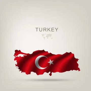 Illustrations of the world with flags and capitals Stock Illustration