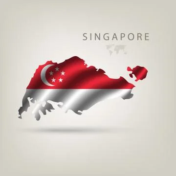 Illustrations of the world with flags and capitals Stock Illustration
