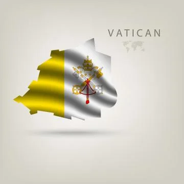 Illustrations of the world with flags and capitals Stock Illustration