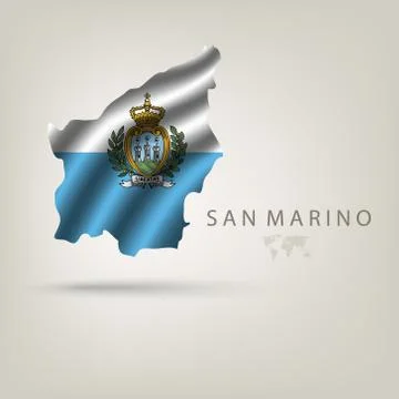 Illustrations of the world with flags and capitals Stock Illustration