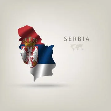 Illustrations of the world with flags and capitals Stock Illustration