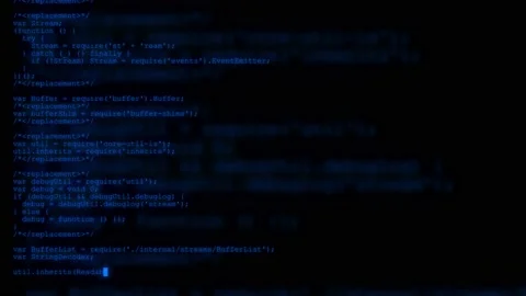 Illustrative animation of blue matrix code background Stock Footage 237534625