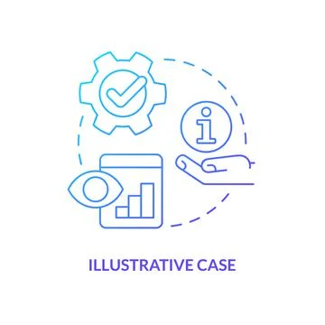 Illustrative case blue gradient concept icon Stock Illustration