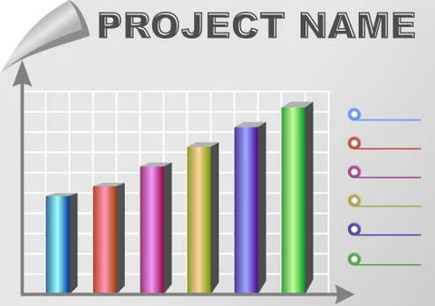 Illustrative chart, template with multicolored 3d columns, infographic elemen Stock Illustration