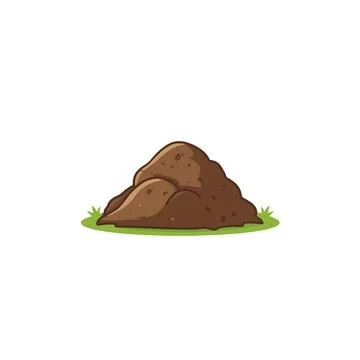 Illustrative depiction of earth mound on grass with cartoon style rendering.. Stock-Illustration