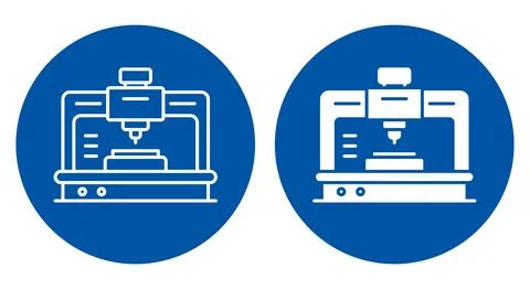 Illustrative Design of CNC Machine for Precision Manufacturing Process Stock Illustration