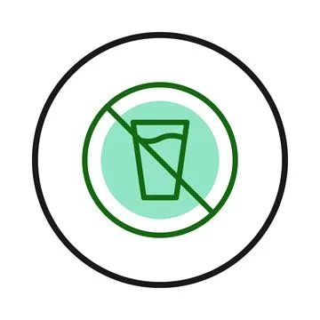 Illustrative design depicting abstaining from drinking a beverage with a pr.. Stock Illustration