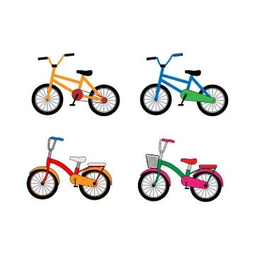 Illustrative design of various forms of bicycles Stock Illustration