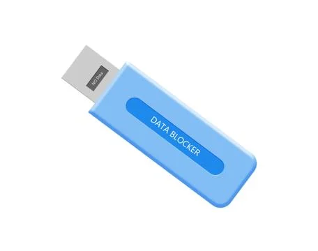 Illustrative example of USB data blocker or Condom used to protect from juice Stock Illustration
