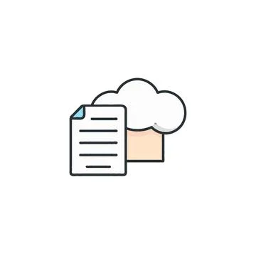 Illustrative icon of cloud computing service with document management symbo.. Stock Illustration
